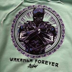 FUBU Marvel Wakanda Forever Hoodie Mint Green Size Large